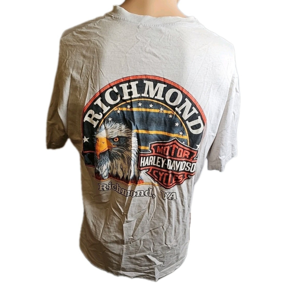 VTG 1989/90 Harley Davidson Richmond, VA Shirt Size Large Made In USA Virginia